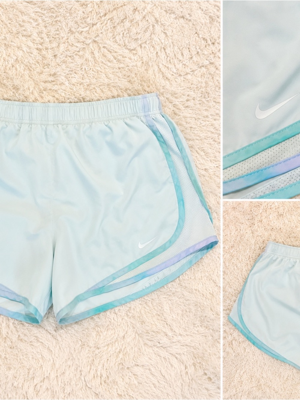 Nike Pastel Blue Women's Athletic Shorts with Aqua Trim